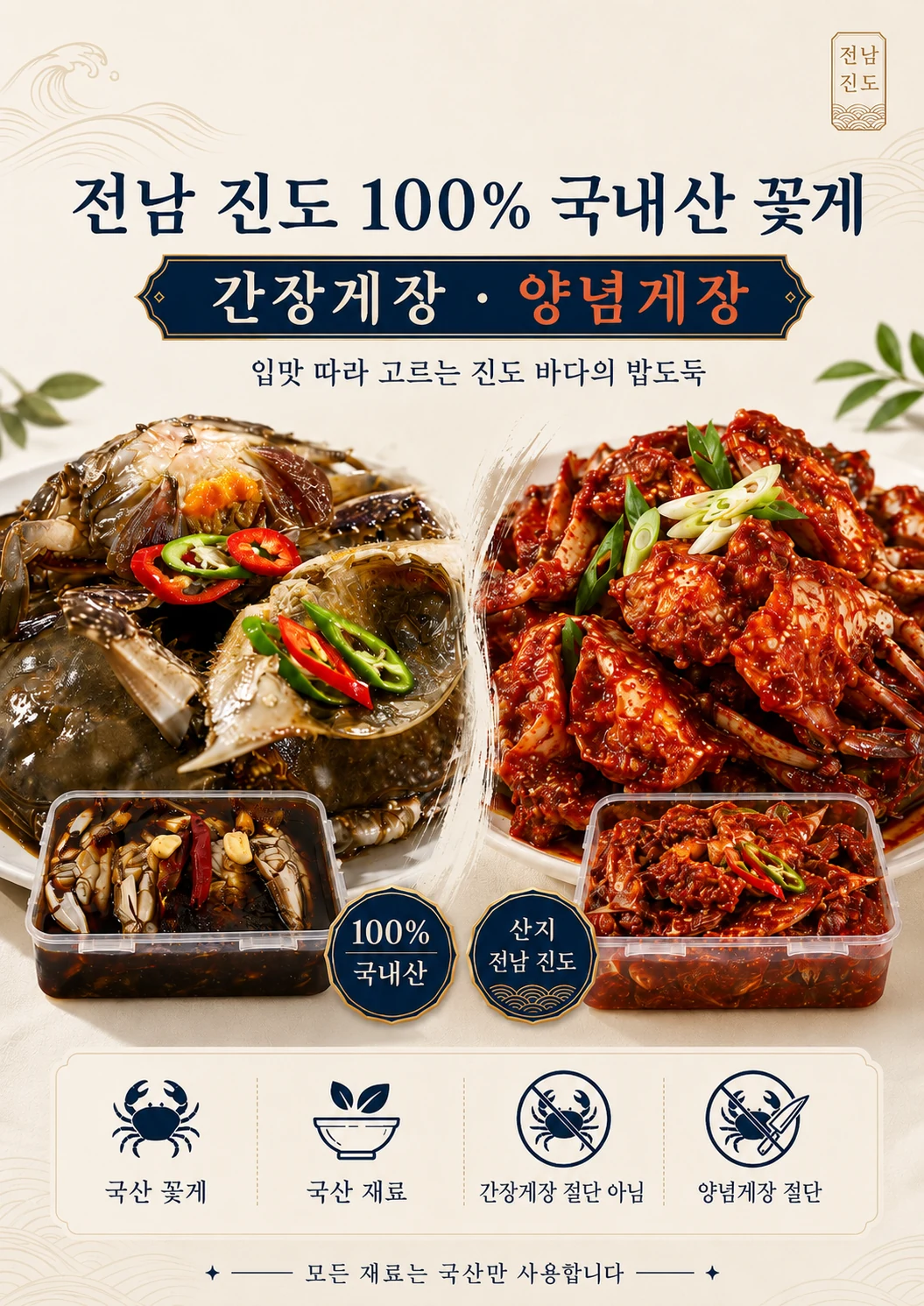 속삭이는바다 간장게장 양념게장 대표 상세 콘텐츠